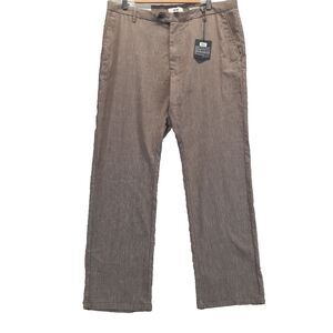 Joseph Abboud Men's Size 36x30 Linen Dobby Check Chino Pants Brown NWT